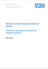 Network Contract Directed Enhanced Service: Investment and Impact Fund 2022/23: Updated Guidance